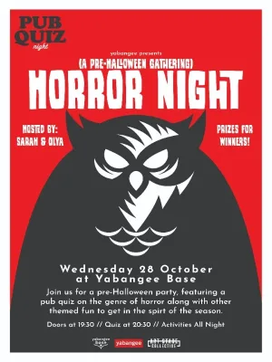 Horror Night Pub Quiz & Pre-halloween Gathering (& After-party)