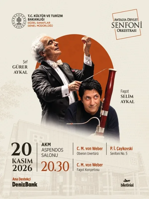 Gürer Aykal Yönetiminde | Çaykovski 5 & Weber - Antalya Devlet Senfoni Orkestrası - Denizbank Konserleri