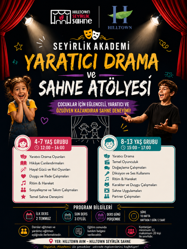 8 - 13 Yaş Yaratıcı Drama Ve Sahne Atölyesi