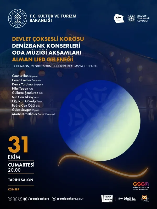 Devlet Çoksesli Korosu Denizbank Konserleri Oda Müziği Akşamları - Alman Lied Geleneği